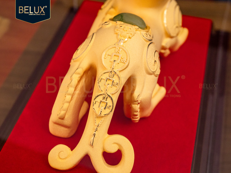 Tượng Tỳ Hưu dát vàng cát&nbsp;15x7.5x11cm